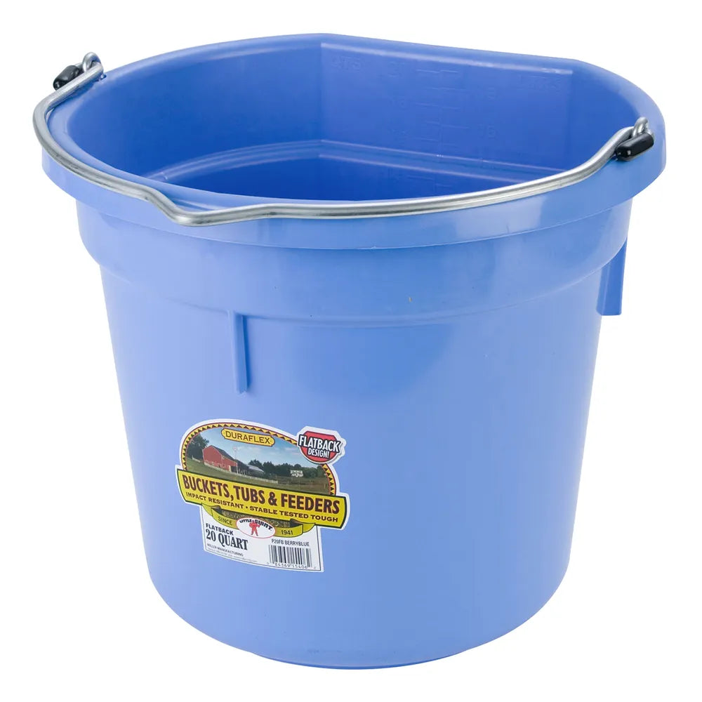 DuraFlex Plastic Flatback Bucket 20qt