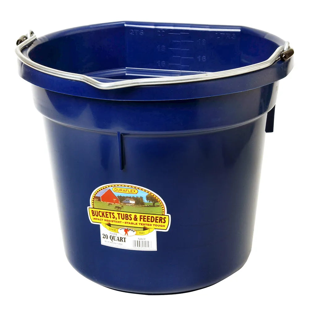 DuraFlex Plastic Flatback Bucket 20qt